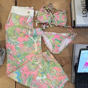 Lilly Pulitzer  Paisley Bikini Set with Pants